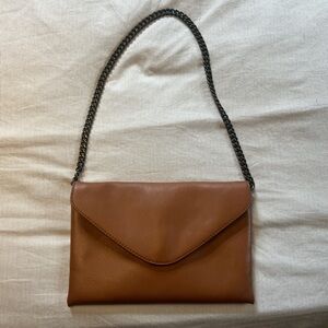 J. Crew Tan Clutch with Chain Strap